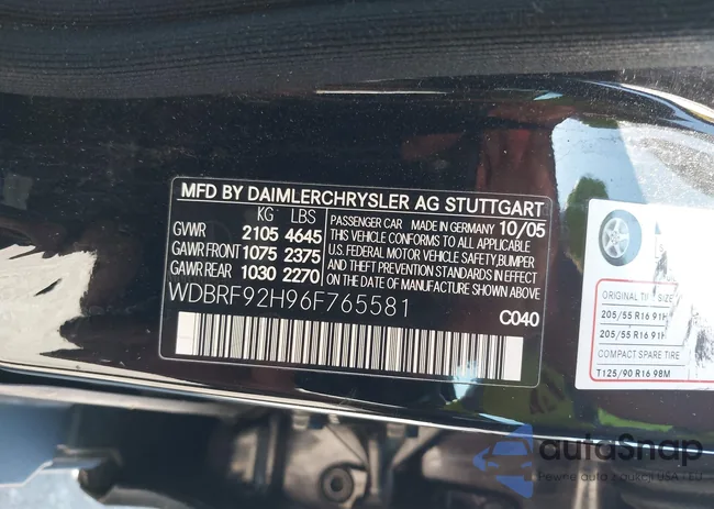 WDBRF92H96F765581: 43156840