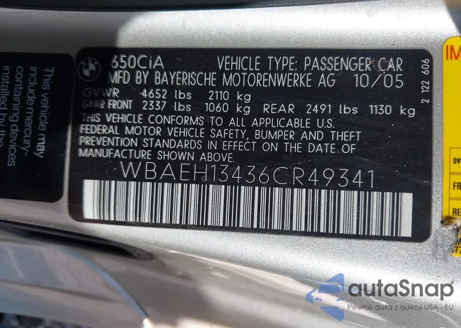 WBAEH13436CR49341: 43157009