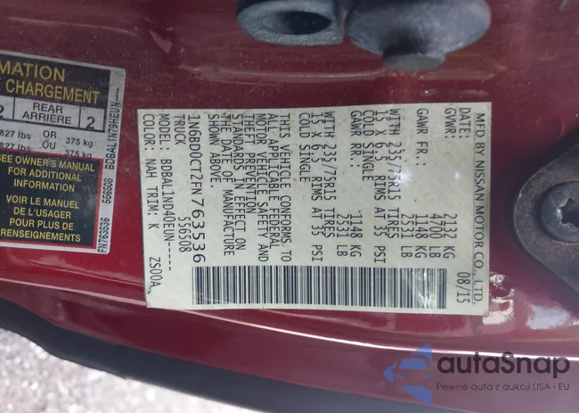 1N6BD0CT2FN763536: 43157014