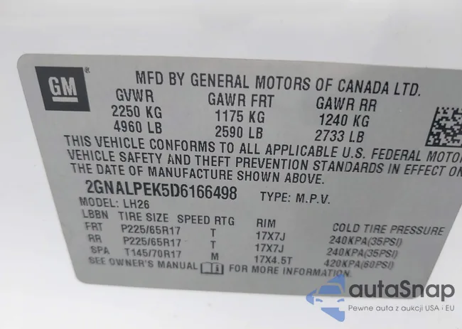 2GNALPEK5D6166498: 43157018