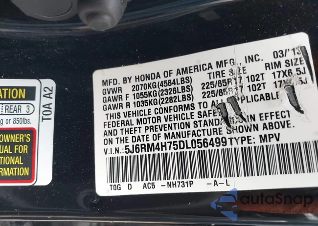 5J6RM4H75DL056499: 43158122