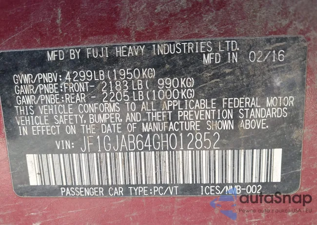 JF1GJAB64GH012852: 43158224