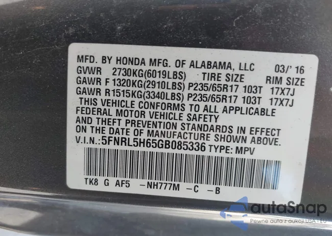 5FNRL5H65GB085336: 43158238