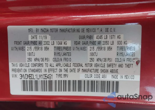 3MVDMBDL1LM105491: 43158246