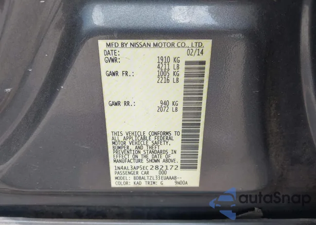 1N4AL3AP5EC282172: 43158298