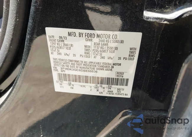 2FMDK3GC8DBE05536: 43158318