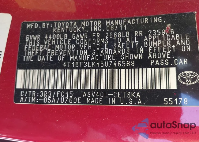 4T1BF3EK4BU746588: 43158354