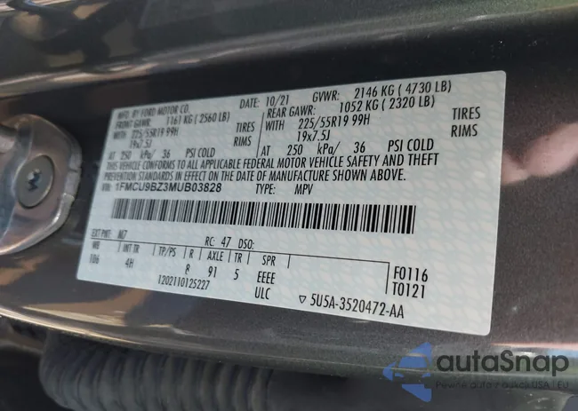 1FMCU9BZ3MUB03828: 43158366