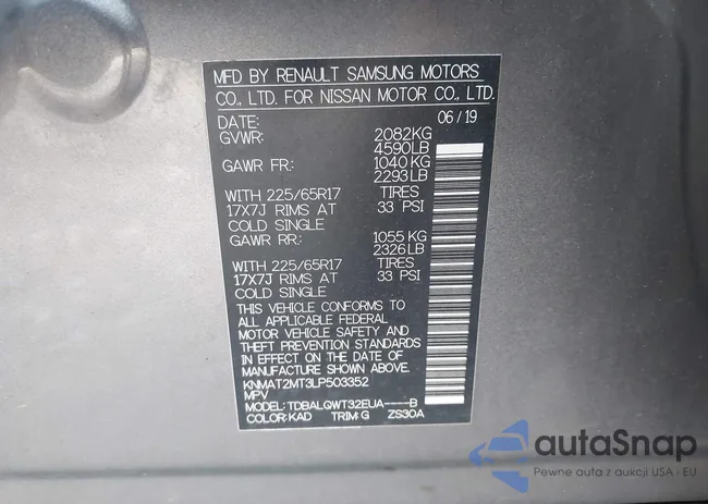 KNMAT2MT3LP503352: 43158400