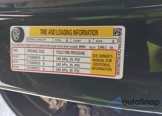 1GCPACEK9SZ281690: 43158455