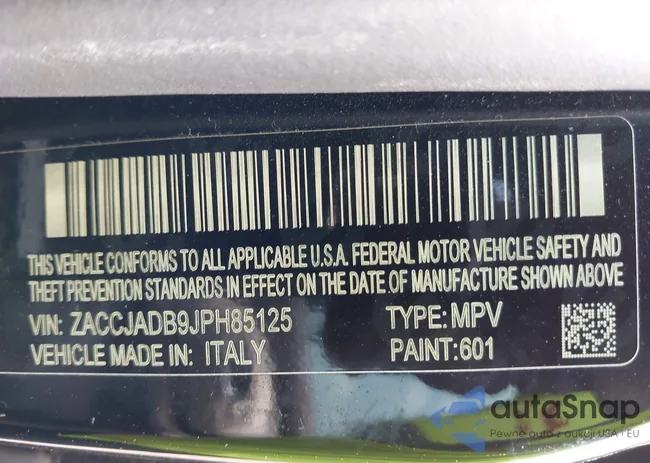 ZACCJADB9JPH85125: 43158531