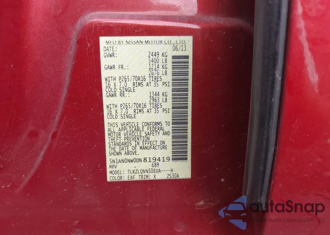 5N1AN0NW0DN819419: 43158532