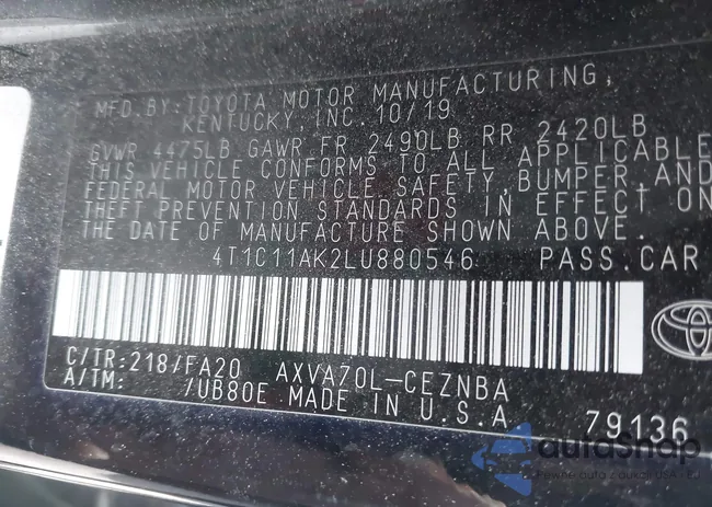 4T1C11AK2LU880546: 43158555