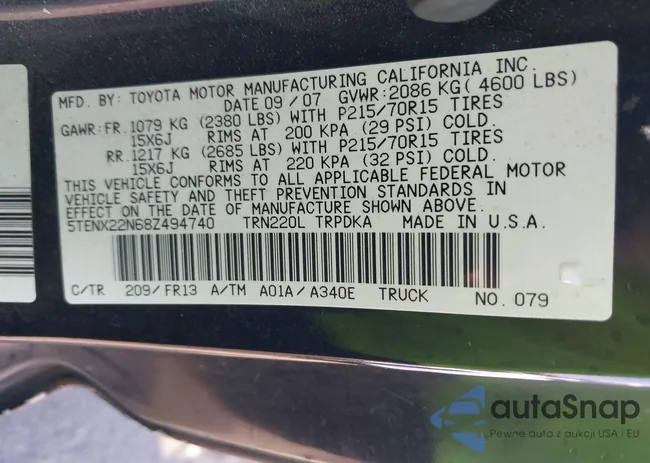 5TENX22N68Z494740: 43158582