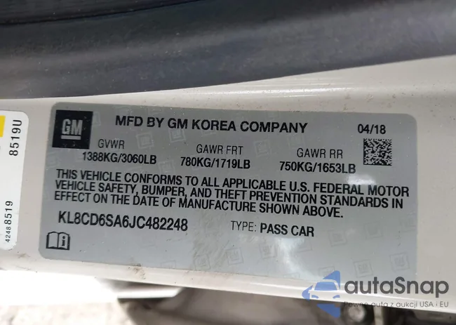 KL8CD6SA6JC482248: 43158587