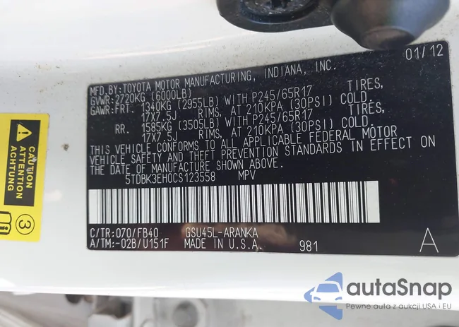 5TDBK3EH0CS123558: 43157682