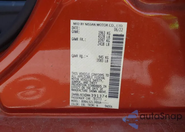 1N4BL4CV0NN391374: 43157761