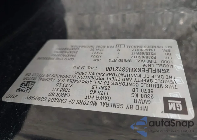 2GNFLFEKXH6312108: 43157859