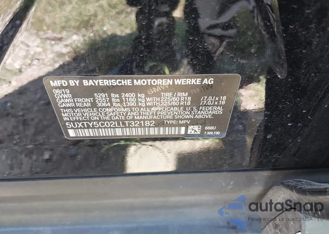 5UXTY5C02LLT32182: 43157889