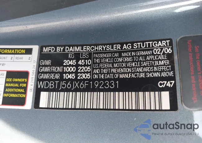 WDBTJ56JX6F192331: 43157931