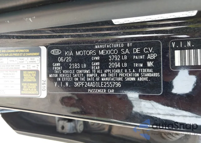 3KPF24AD1LE255796: 43157948