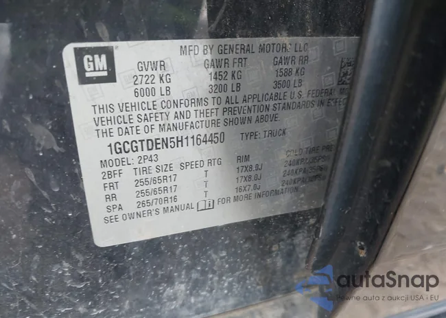 1GCGTDEN5H1164450: 43159082