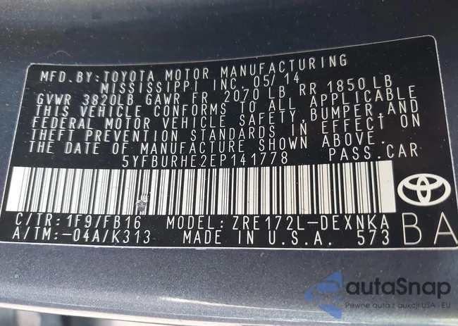 5YFBURHE2EP141778: 43159095