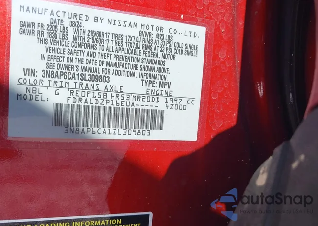 3N8AP6CA1SL309803: 43159098