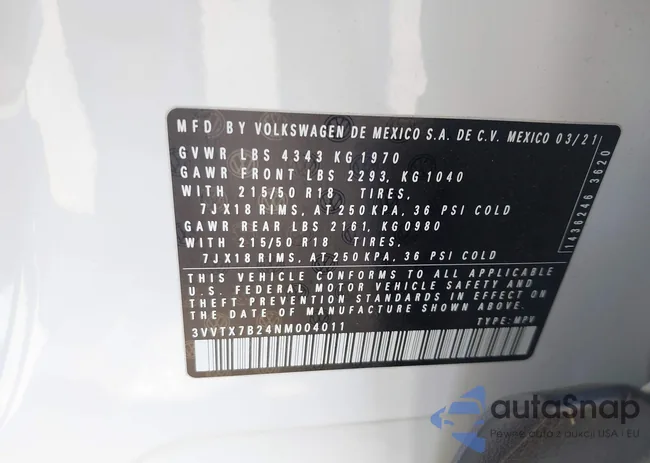 3VVTX7B24NM004011: 43159124