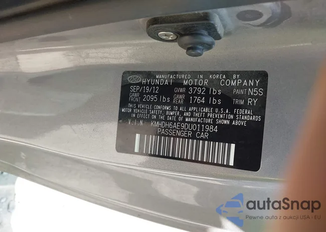 KMHDH6AE9DUO11984: 43159308