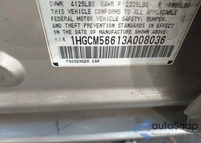 1HGCM56613A008036: 43159328