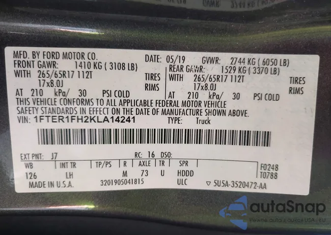 1FTER1FH2KLA14241: 43159378