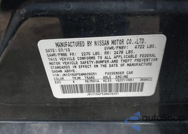 JN1CV6AP5AM409251: 43159384