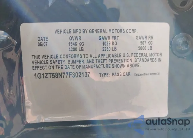 1G1ZT58N77F302137: 43159412