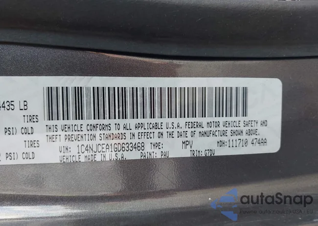 1C4NJCEA1GD633468: 43159466