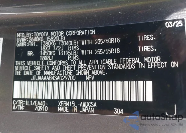 JTJAAAAB4SA029700: 43159479