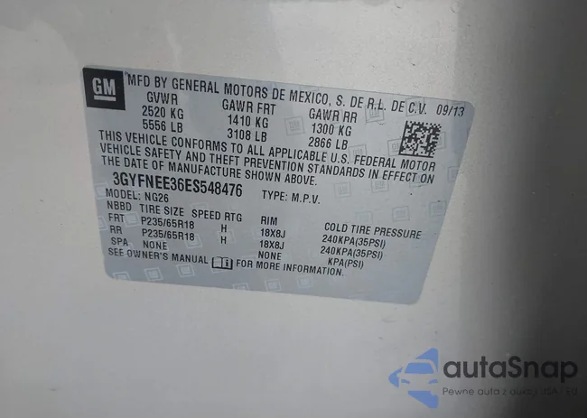 3GYFNEE36ES548476: 43159602