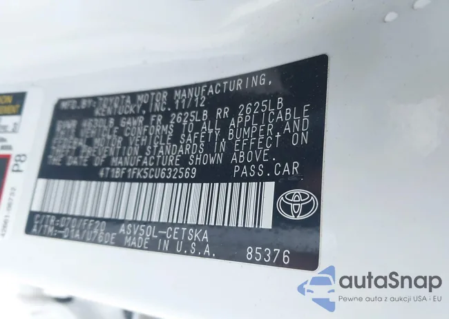 4T1BF1FK5CU632569: 43159607