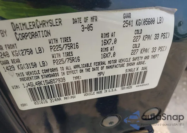 1J4GL48K15W657939: 43158682