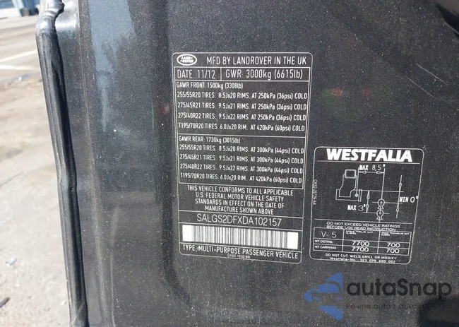 SALGS2DFXDA102157: 43158719