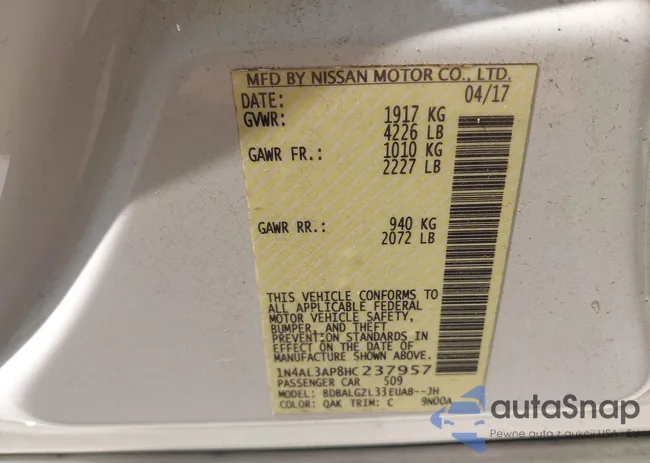 1N4AL3AP8HC237957: 43158737