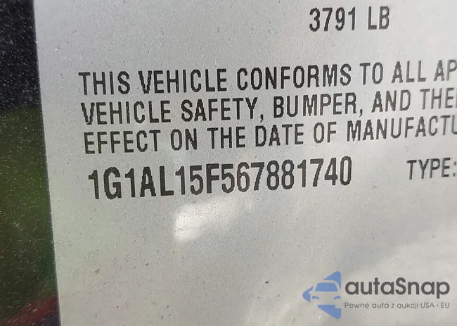 1G1AL15F567881740: 43158765