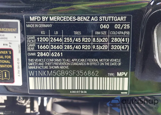 W1NKM5GB9SF356862: 43158795