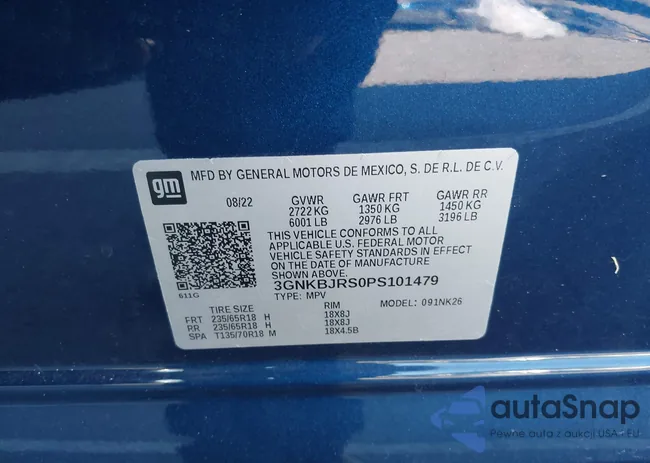 3GNKBJRS0PS101479: 43158825