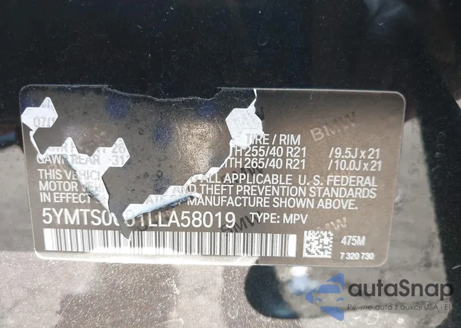 5YMTS0C01LLA58019: 43160113