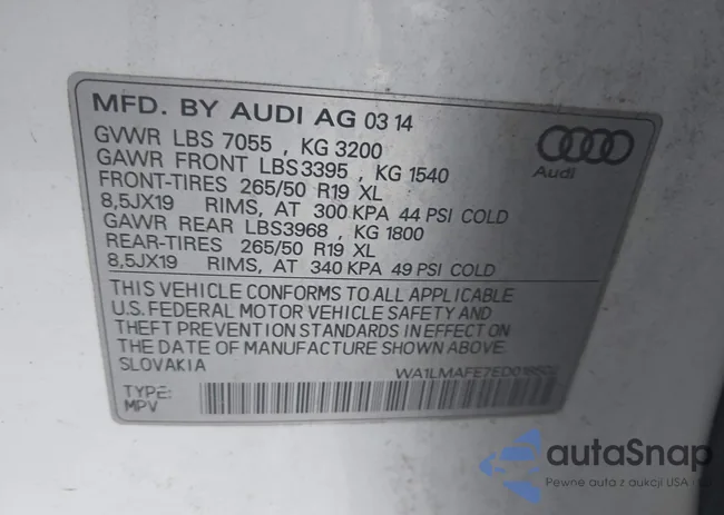 WA1LMAFE7ED018502: 43160115