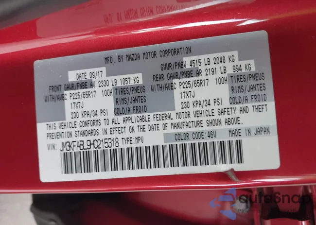 JM3KFABL9H0215318: 43160210