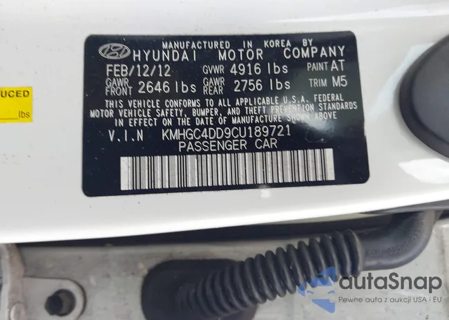 KMHGC4DD9CU189721: 43160229