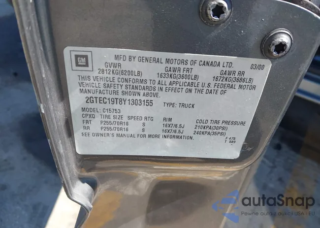 2GTEC19T8Y1303155: 43160375