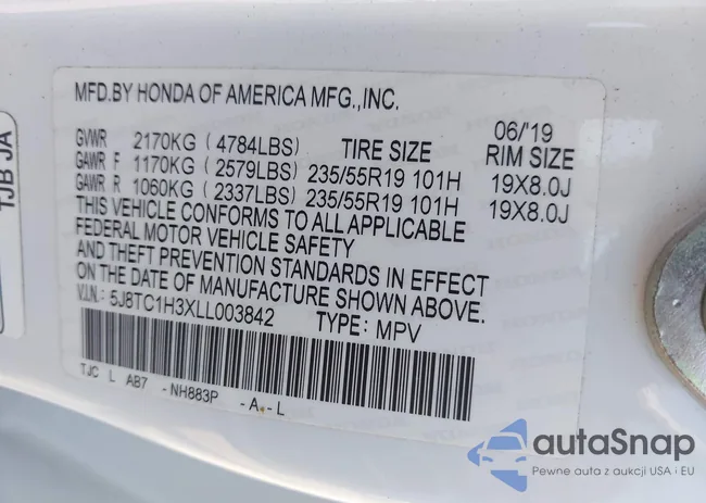 5J8TC1H3XLL003842: 43160418